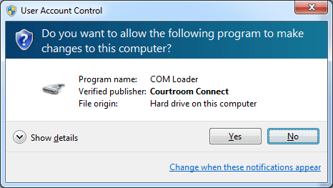 Windows UAC prompt