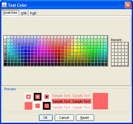 Text Color Selector